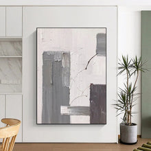 Load image into Gallery viewer, “Gray Block & Line” – Gray blocks, thin lines, white textured background DTP396