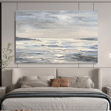 Load image into Gallery viewer, Monochrome Seascape Abstract Painting on Canvas - “Gray - Toned Tranquility” DKH630