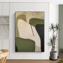 Load image into Gallery viewer, Geometric Green and White Shapes Acrylic Art - Suited for Mid - century Modern Office & Minimalist Bedroom LargeART0575