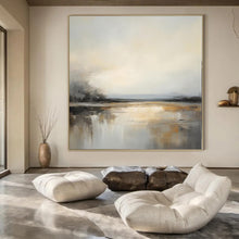 Load image into Gallery viewer, Misty River Abstract Canvas Painting, Ideal for Calming Bedroom & Minimalist Office LargeART1284