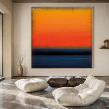 Load image into Gallery viewer, Sunset Horizon Abstract Canvas Painting, Great for Coastal Living Room & Inspirational Office LargeART1183