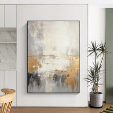 Load image into Gallery viewer, Gray - Gold Abstract Horizon Art for Luxury Bedroom & Modern Office LargeART0855