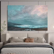 Load image into Gallery viewer, Pastel Starry Sea Abstract Art for Bohemian Bedroom & Light - Filled Café DKH106