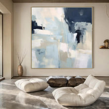 Load image into Gallery viewer, Light & Dark Blue Abstract Painting, Ideal for Modern Living Room & Calming Bedroom LargeART1334