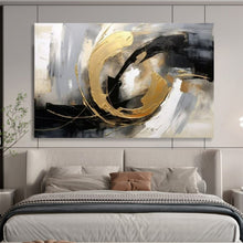 Load image into Gallery viewer, Gold - Black Abstract Art - A Statement Piece for Luxury Living Rooms LargeART1613