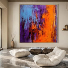 Load image into Gallery viewer, Purple - Orange Abstract Clash Acrylic Art, Perfect for Music Room & Eclectic Den LargeART1032