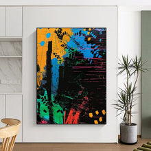 Load image into Gallery viewer, “Color - Splashed Abstract Composition” – Energetic Abstract Painting with Dynamic Brushstrokes DTP096