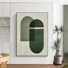 Load image into Gallery viewer, Green Geometric Overlaps Acrylic Art - Ideal for Mid - century Modern Office & Minimalist Living Room LargeART0594