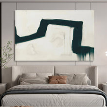 Load image into Gallery viewer, Hand - painted Large - sized Bold Black and White Drip Acrylic Art for Avant - Garde Bedrooms LargeART1790