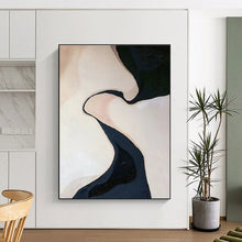 Load image into Gallery viewer, Curved Dark Line on Light Background Acrylic Art - Ideal for Minimalist Bedroom & Modern Office Lounge LargeART0664