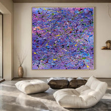 Load image into Gallery viewer, Purple Drip Abstract Canvas Painting, Great for Eclectic Living Room & Creative Boutique LargeART1321