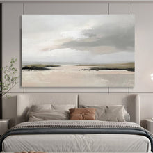 Load image into Gallery viewer, Minimalist Coastal Abstract Painting for Beach House & Serene Study DKH243