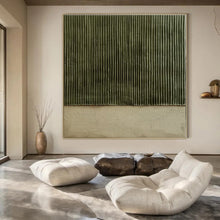Load image into Gallery viewer, Green - Beige Textured Abstract Painting, Suited for Earthy - Toned Living Room & Nature - Inspired Office LargeART1382