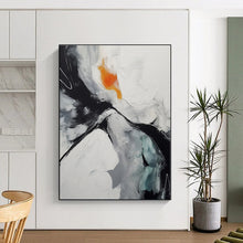 Load image into Gallery viewer, Monochrome with Orange Accent Acrylic Art - Perfect for Modern Minimalist Living Room & Creative Office LargeART0571