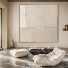 Load image into Gallery viewer, Minimalist White Abstract Canvas Painting, Ideal for Modern Hallway & Minimalist Bedroom LargeART1304