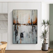 Load image into Gallery viewer, Gray & Orange Abstract River Landscape, Ideal for Modern Living Room & Art - Filled Study LargeART1973
