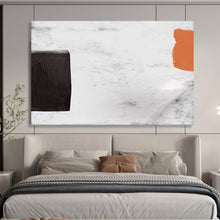 Load image into Gallery viewer, Bold Black - White - Orange Abstract Acrylic painting DLZ146