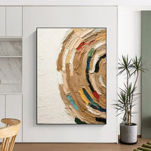 Load image into Gallery viewer, Colorful Textured Circle Acrylic Art - Suited for Bohemian - style Studio & Vibrant Breakfast Nook LargeART0663