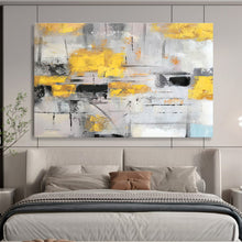 Load image into Gallery viewer, Gray and Yellow Abstract Painting for Contemporary Living Room & Creative Studio DKH285
