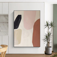 Load image into Gallery viewer, Soft Pink, Beige, and Brown Shapes Acrylic Art - Great for Feminine - inspired Boudoir & Cozy Reading Nook LargeART0656