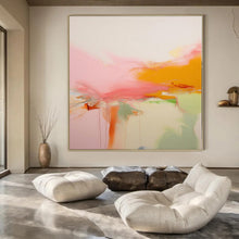 Load image into Gallery viewer, Flowing Pink - Orange Abstract Canvas Painting, Suited for Art - Filled Bedroom & Relaxing Spa LargeART1176