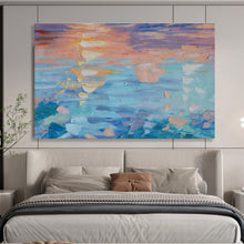 Load image into Gallery viewer, Colorful Sunset Reflection Abstract Painting on Canvas - “Sky on Water” DKH662