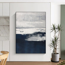 Load image into Gallery viewer, “Grey and Blue Abstract Landscape” - Atmospheric Abstract Art on Canvas DKH1540