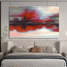 Load image into Gallery viewer, Red - Toned Abstract Landscape Painting On Canvas DKH384