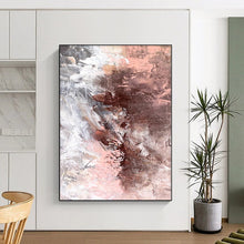 Load image into Gallery viewer, Hand - painted Substantial Blush and Gray Abstract Fusion Acrylic Art for Chic Dressing Rooms LargeART0043