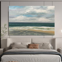 Load image into Gallery viewer, Tranquil Coastal Blues and Whites Abstract acrylic painting DLZ021