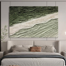 Load image into Gallery viewer, Textured Green & Beige Abstract Painting - Ideal for Nature - Inspired Living Room & Minimalist Office DKH001