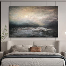 Load image into Gallery viewer, Dark Tones Seascape Painting on Canvas - “Mystic Ocean Depths” DKH781