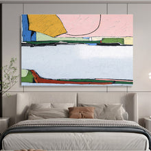 Load image into Gallery viewer, Color - Blocked Geometric Abstract Painting on Canvas DKH541