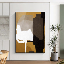 Load image into Gallery viewer, Geometric Shapes in Gold & Gray – Modern Abstract Composition DTP236