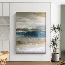 Load image into Gallery viewer, “Muted Coastal Tones” Abstract Seaside Painting on Canvas, Subtle Beach Art DKH945