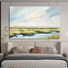 Load image into Gallery viewer, Soft - Toned Marshland Abstract Painting on Canvas - “Quiet Wetlands” DKH664