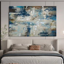 Load image into Gallery viewer, Textured Blue and Gray Abstract Sea Abstract acrylic painting DLZ036