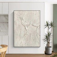 Load image into Gallery viewer, “Textured White Figure Abstract” Abstract Painting on Canvas, Artistic Wall Statement DKH989