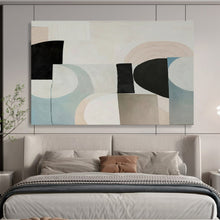 Load image into Gallery viewer, Abstract Painting on Canvas: Pastel - Colored Geometric Mix - “Subtle Balance” DKH583