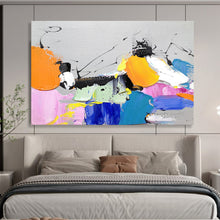Load image into Gallery viewer, “Colorful Abstract Shapes on Grey” - Expressionistic Abstract Acrylic, Ideal for Creative Office and Art Gallery DLZ267