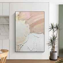 Load image into Gallery viewer, Oversized Delicate Pastel Textured Abstract Acrylic Art for Boudoir & Tea Room LargeART0409