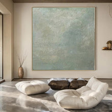 Load image into Gallery viewer, Oversized Hand - painted Muted Green Textured Acrylic Art for Nature - Inspired Studies LargeART0142