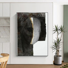 Load image into Gallery viewer, Mixed - Media Abstract Head Art, Earth - Toned Textured Collage for Bohemian Study & Eclectic Gallery Wall LargeART2223