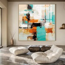 Load image into Gallery viewer, Colorful Geometric Abstract Canvas Painting, Ideal for Playful Kids’ Room & Modern Art Café LargeART1272