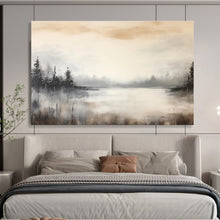 Load image into Gallery viewer, Monochromatic Forest Lake Abstract Painting for Cabin Bedroom & Nature - Themed Study DKH329