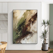 Load image into Gallery viewer, Green - Brown Dynamic Strokes Art for Studio & Eclectic Living Room LargeART0826