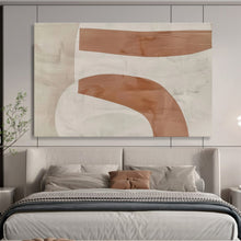 Load image into Gallery viewer, Abstract Painting on Canvas: Beige - and - Brown Curved Forms - “Warm Flow” DKH588