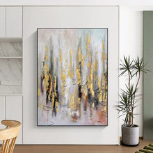 Load image into Gallery viewer, Gold - Accented Abstract Art for Glamorous Dining Room & Art - Filled Hallway LargeART0891