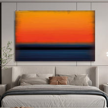 Load image into Gallery viewer, Orange And Blue Abstract Sunset Painting On Canvas DKH449