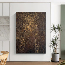 Load image into Gallery viewer, Large - Scale Dark Gold - Brown Textured Art for Rustic Home & Art Gallery LargeART0448